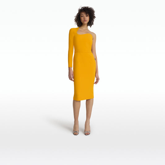 Qwenda Ochre Midi Dress