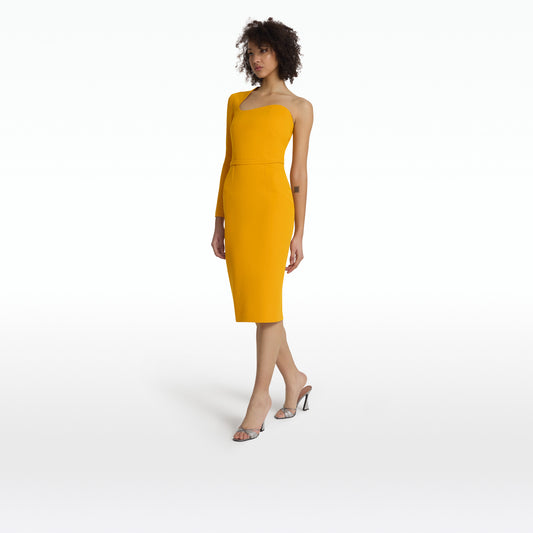 Qwenda Ochre Midi Dress