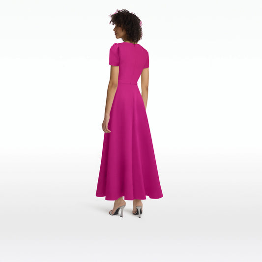 Cecilia Fuchsia Midi Dress