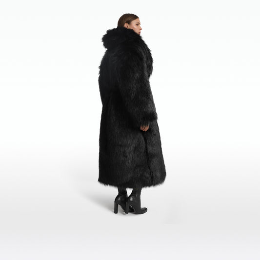 Anital Black Faux Fur Coat