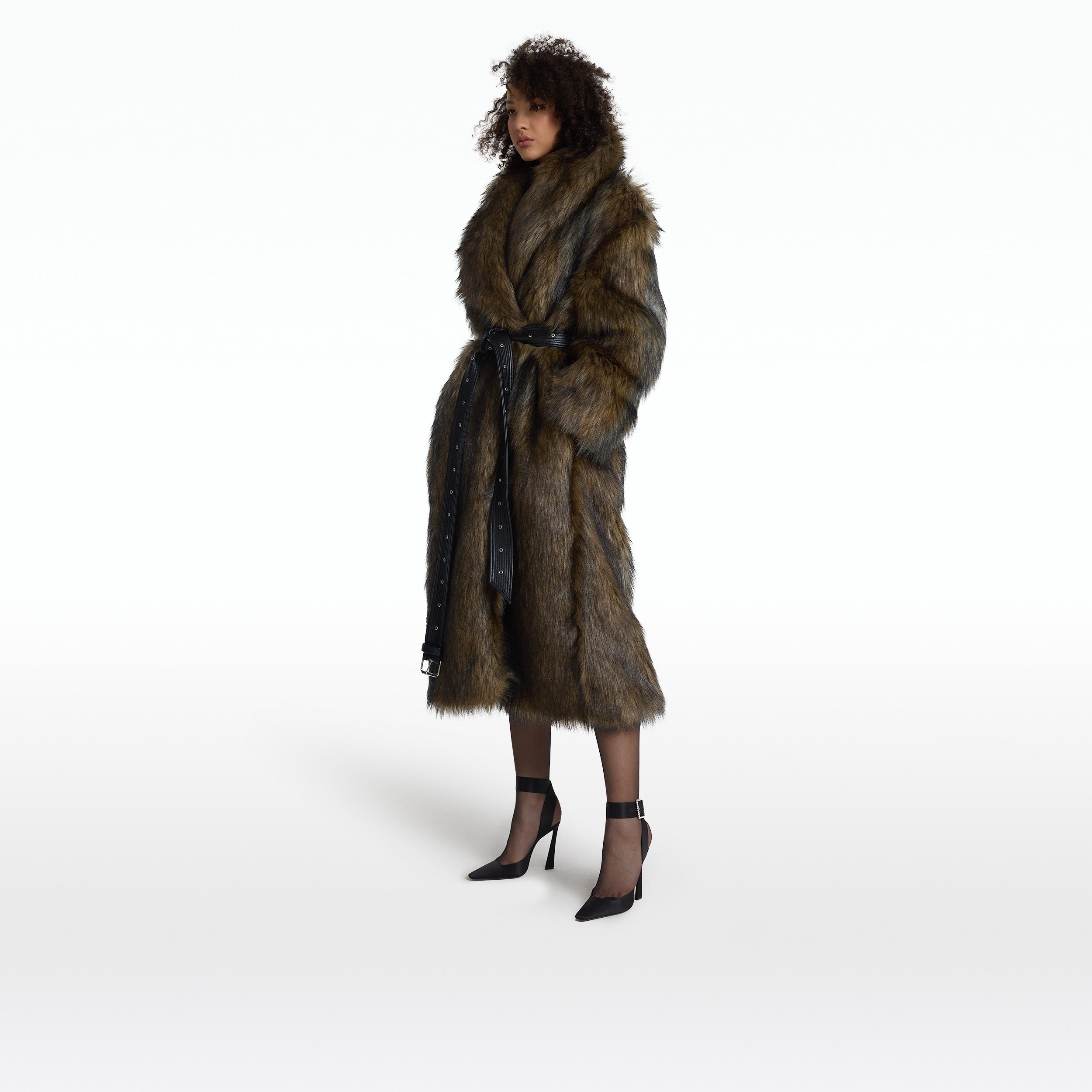 Faux raccoon shop fur coat