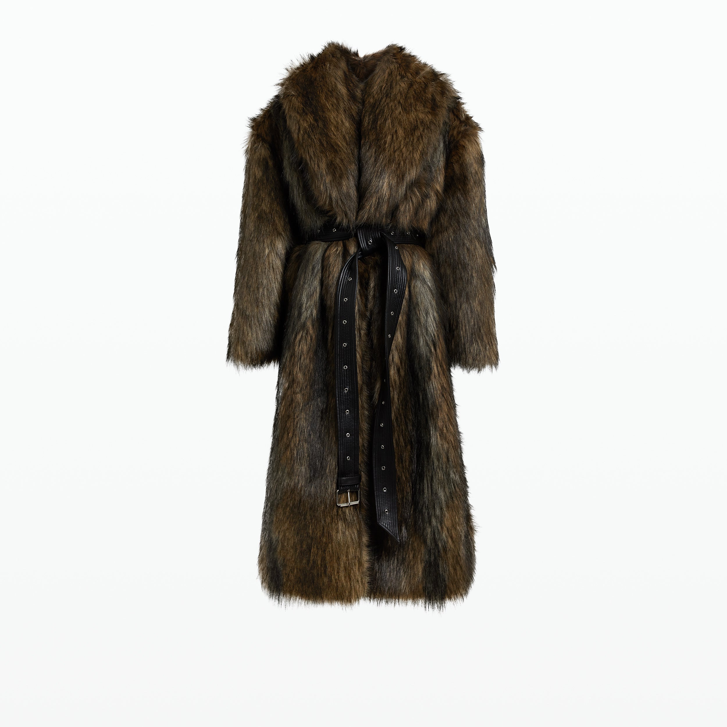 H&m dark brown faux fur outlet coat