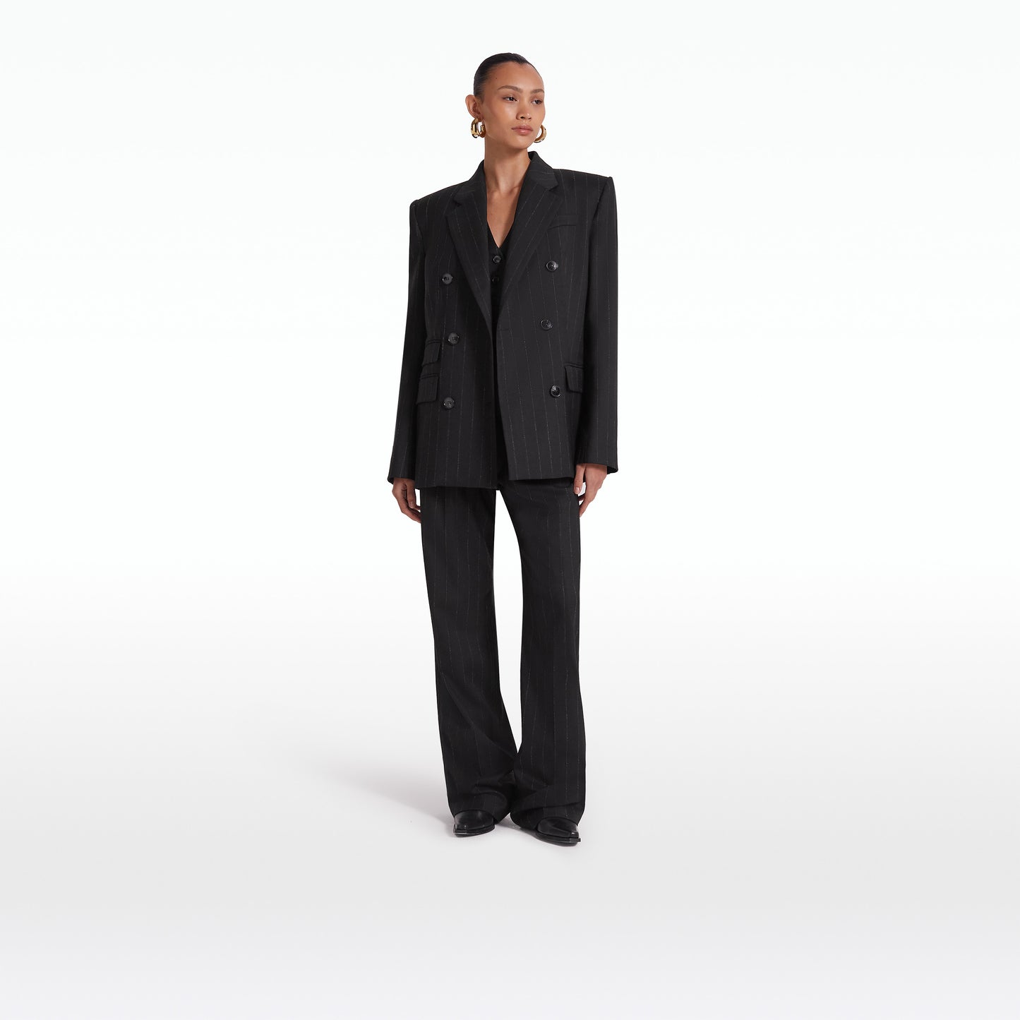 Ferna Black Pinstripe Trousers