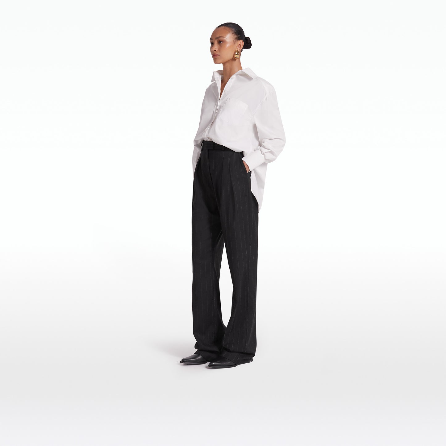 Ferna Black Pinstripe Trousers