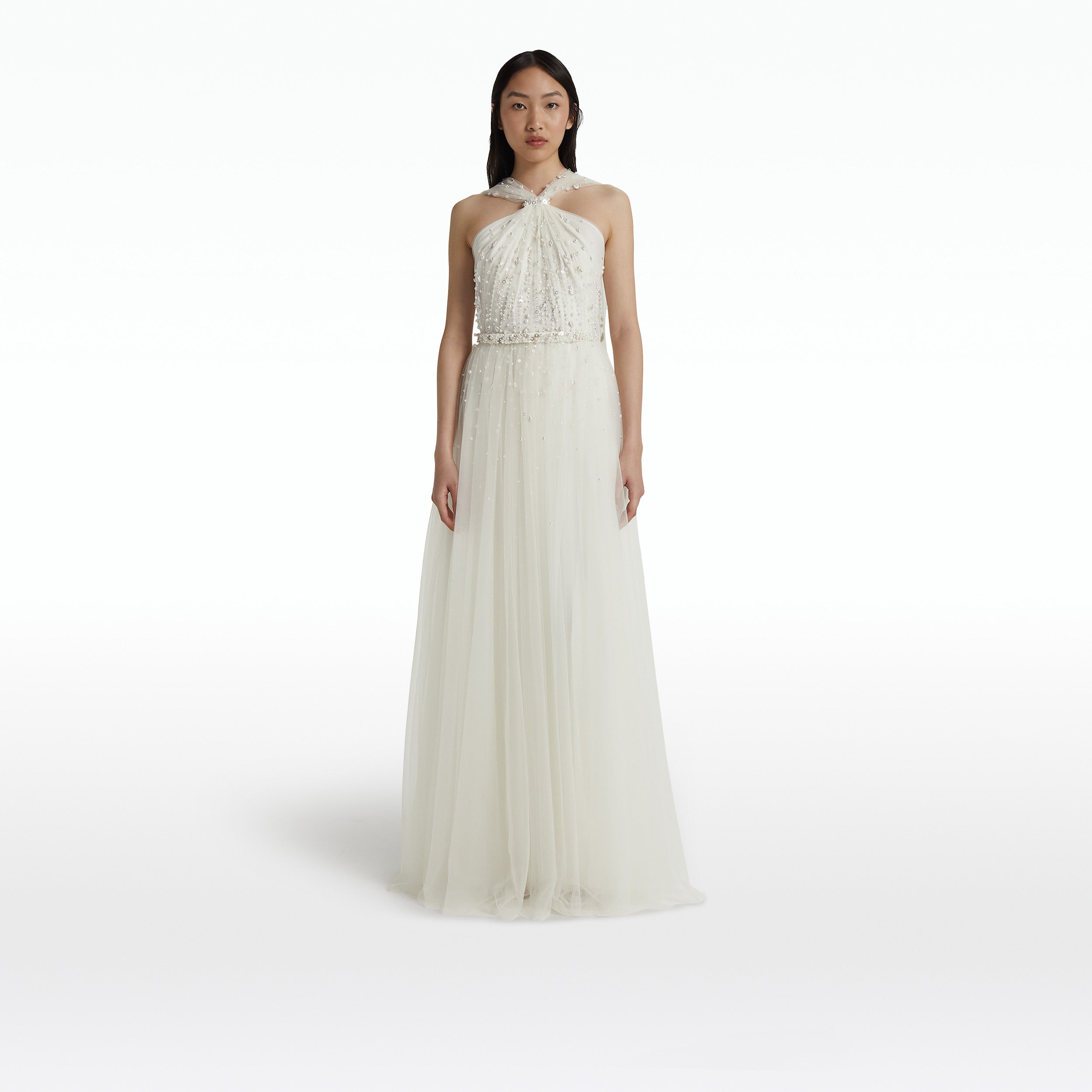 Tabia Ivory Long Dress