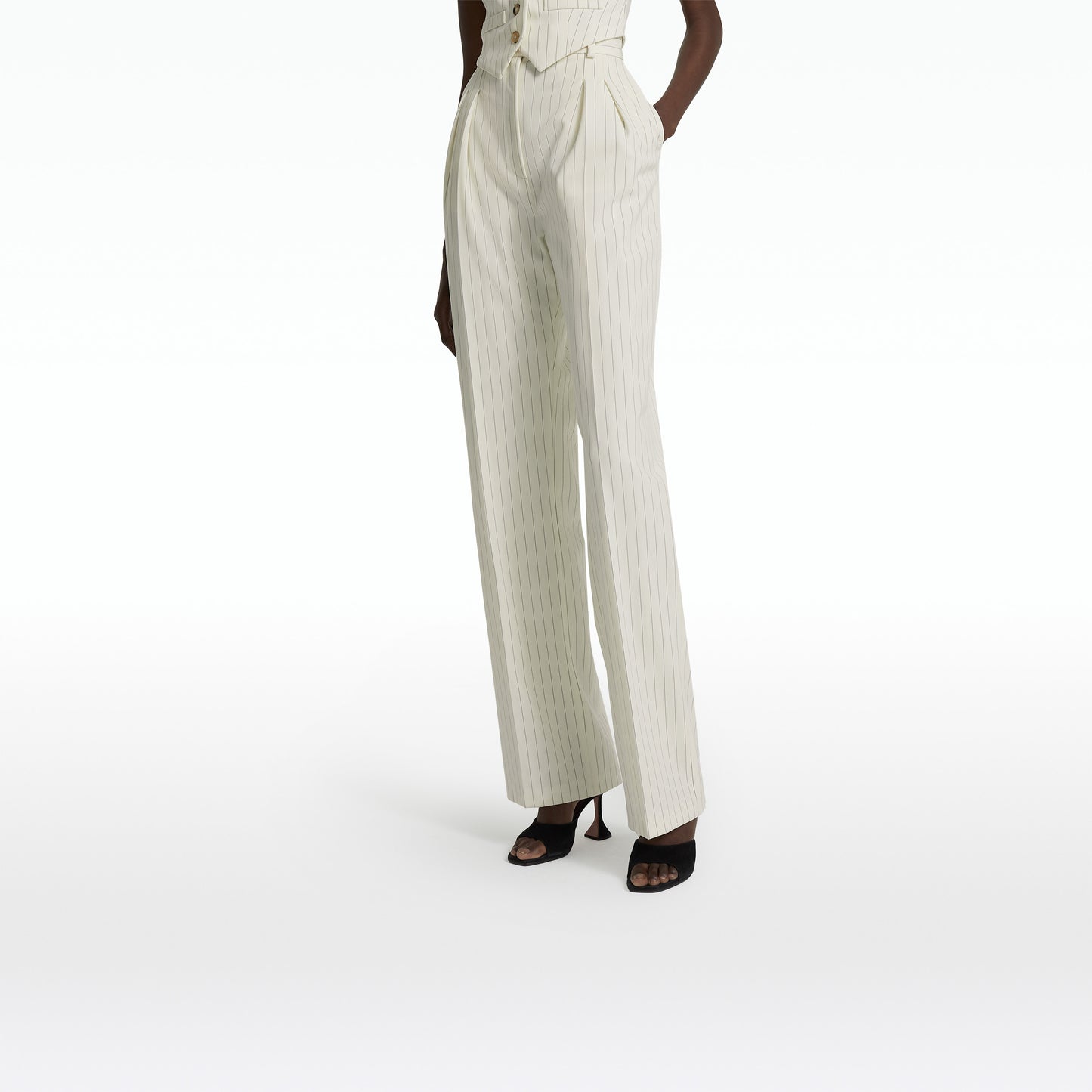 Ferna Ivory Pinstripe Trousers