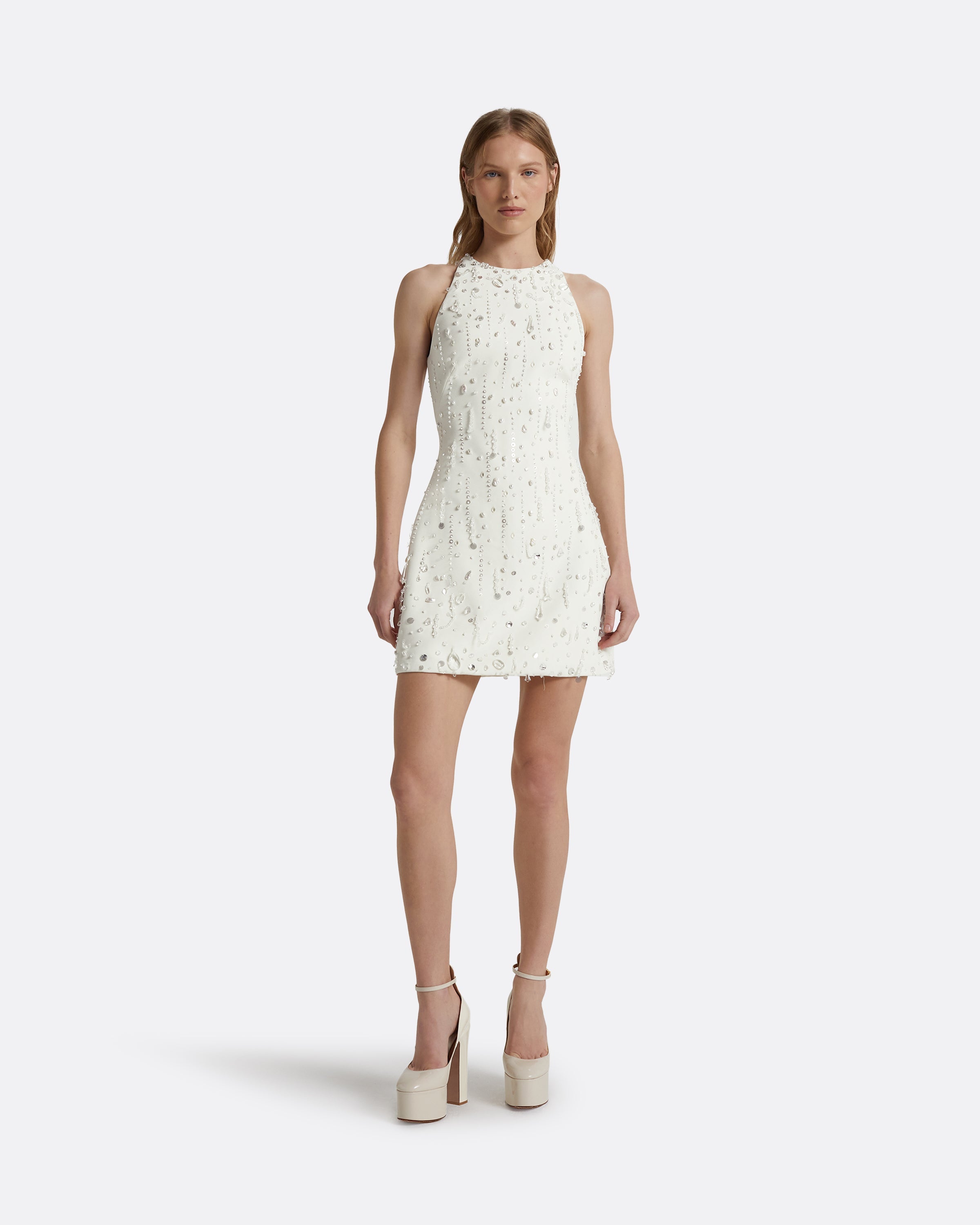 Rosmand Ivory Short Dress