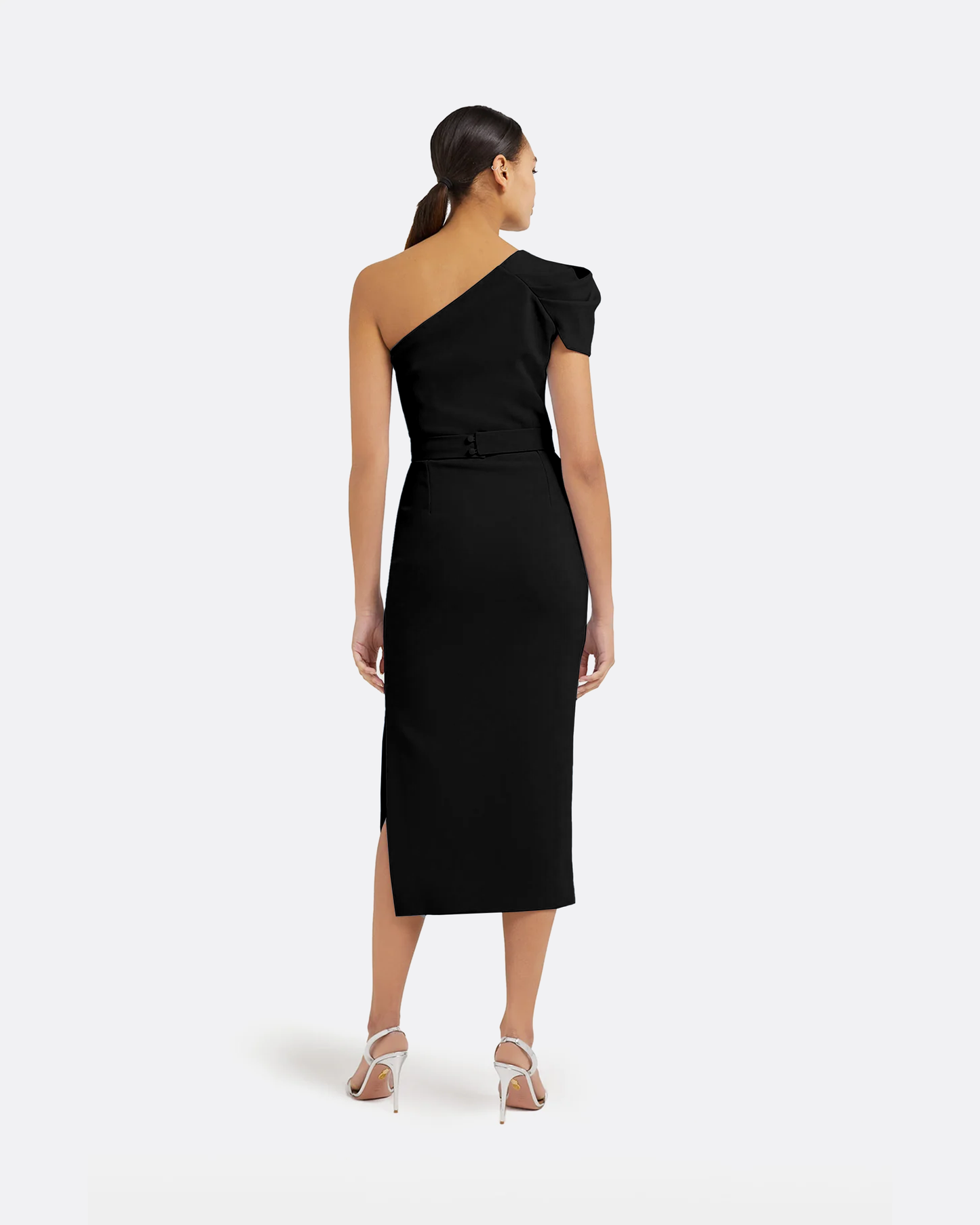 Petal Black Midi Dress