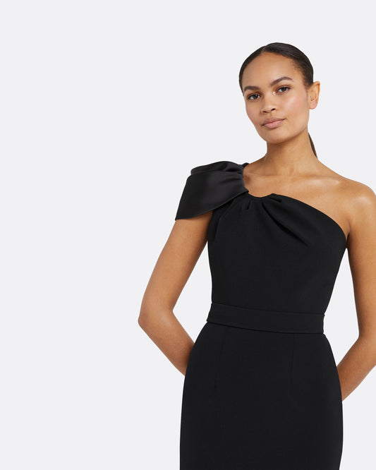 Petal Black Midi Dress