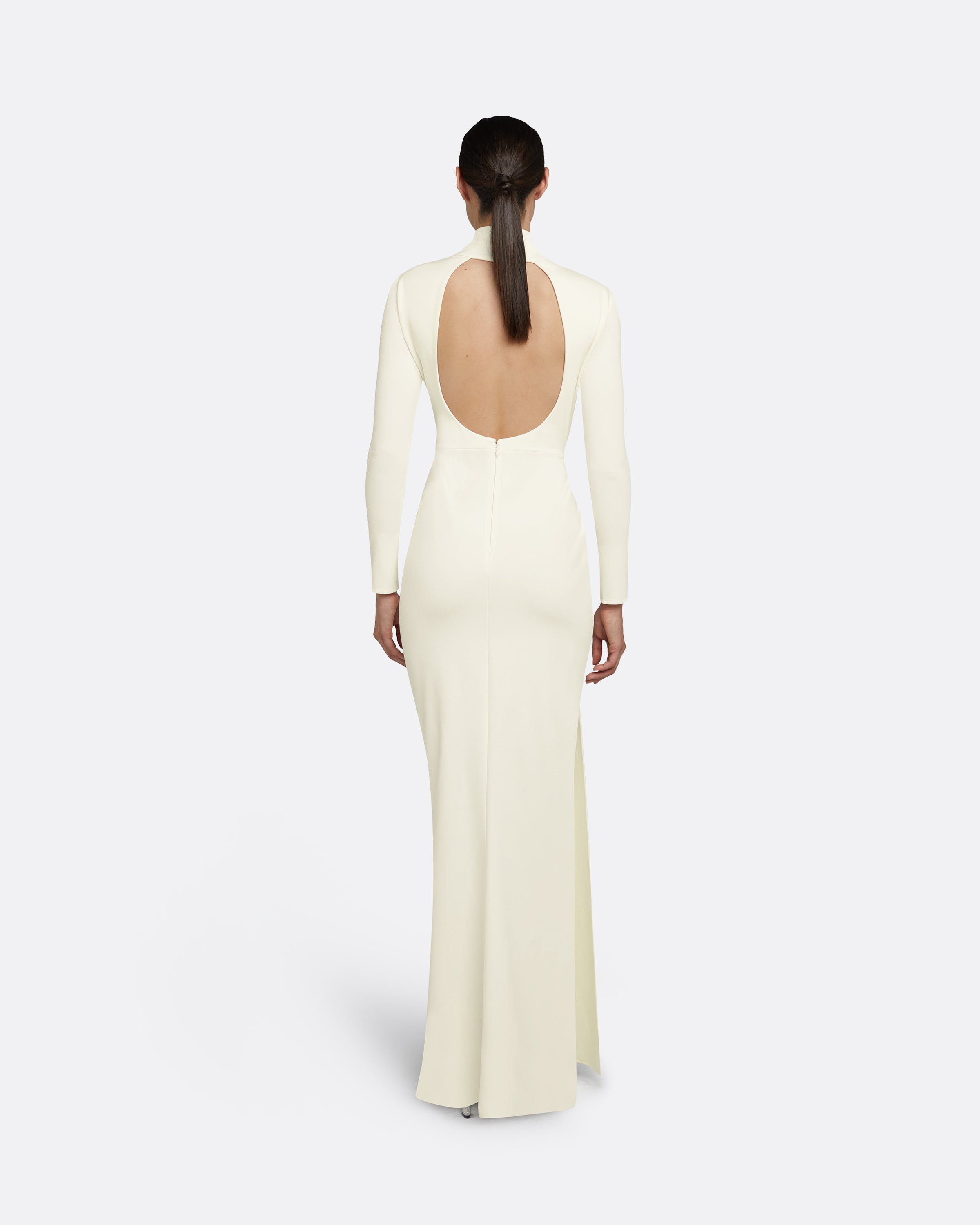 Benni Ivory Long Dress – Safiyaa London