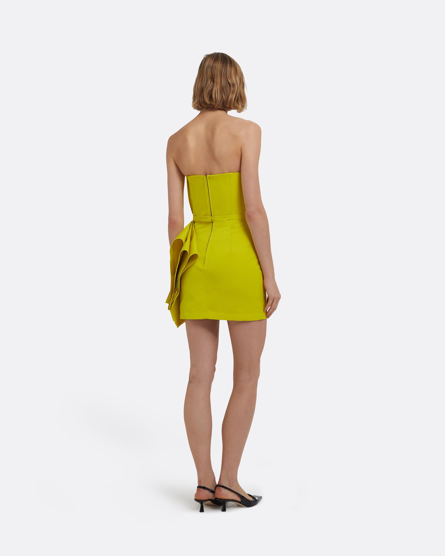 Belgin Short Dress in Chartreuse