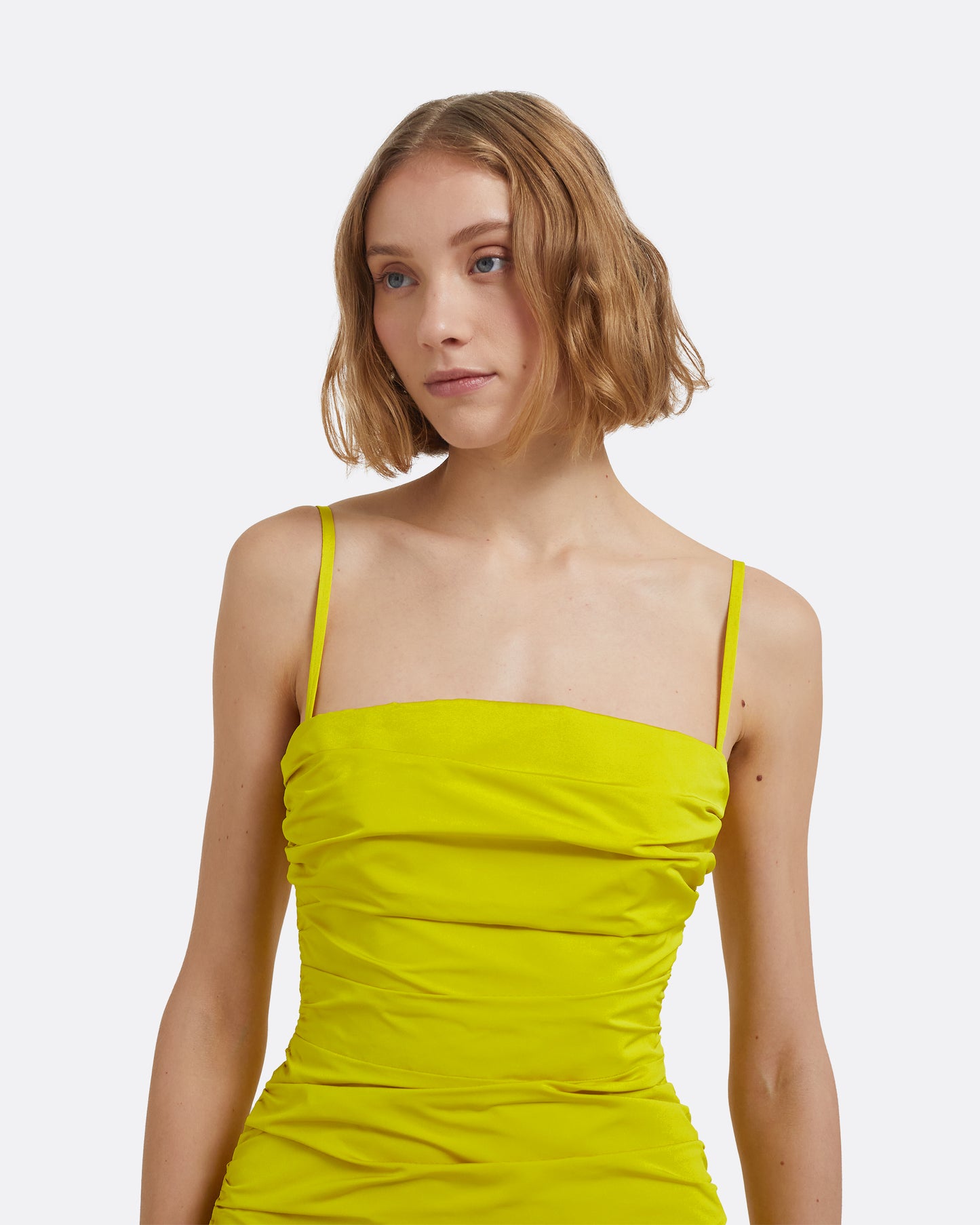 Adele Midi Dress in Chartreuse