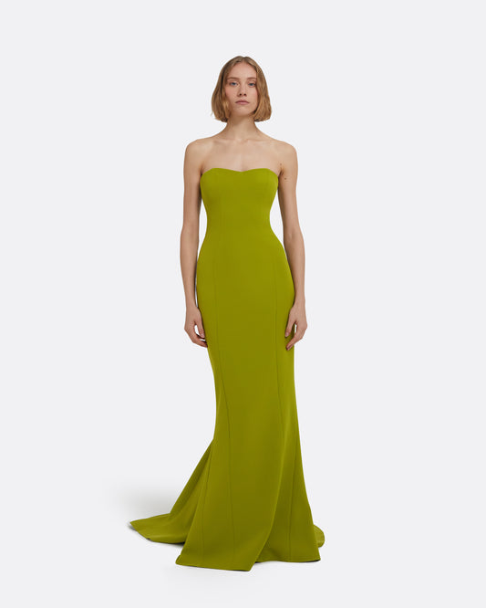 Angelina Long Dress in Woodbine