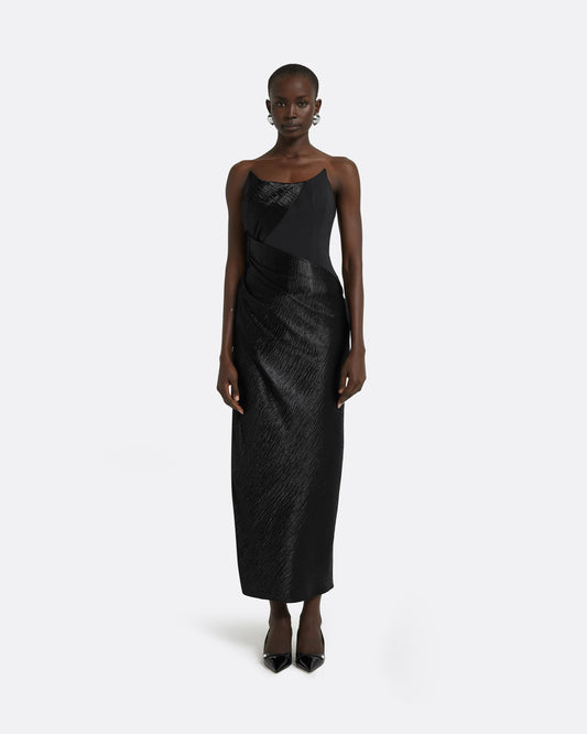 Samara Black Midi Dress