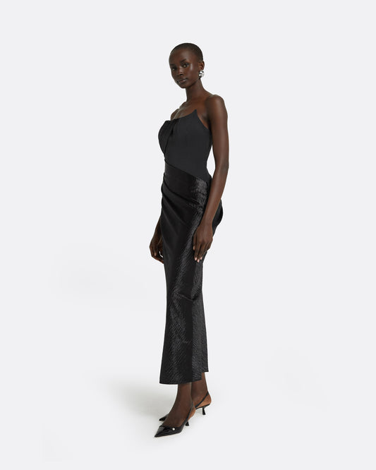 Samara Black Midi Dress