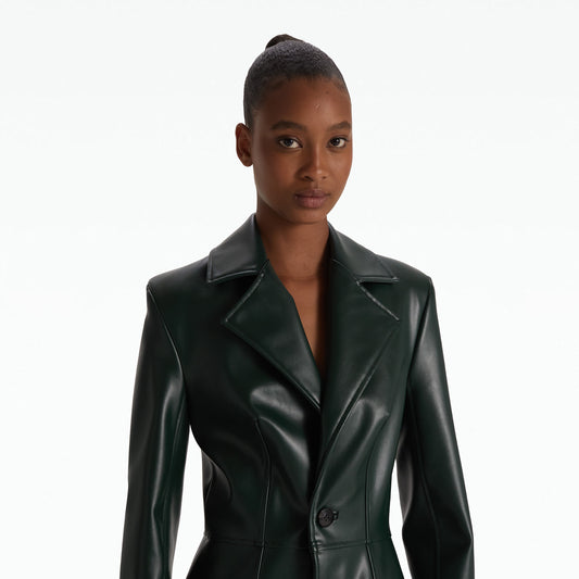 Willow Darkest Spruce Vegan Leather Coat