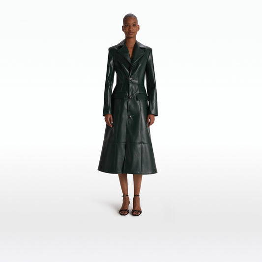 Willow Darkest Spruce Vegan Leather Coat