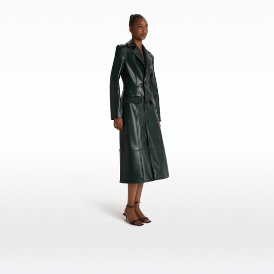 Willow Darkest Spruce Vegan Leather Coat