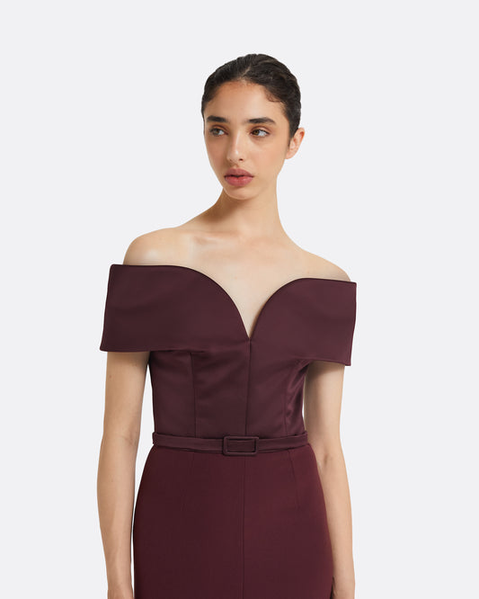 Ebren Wine Midi Dress