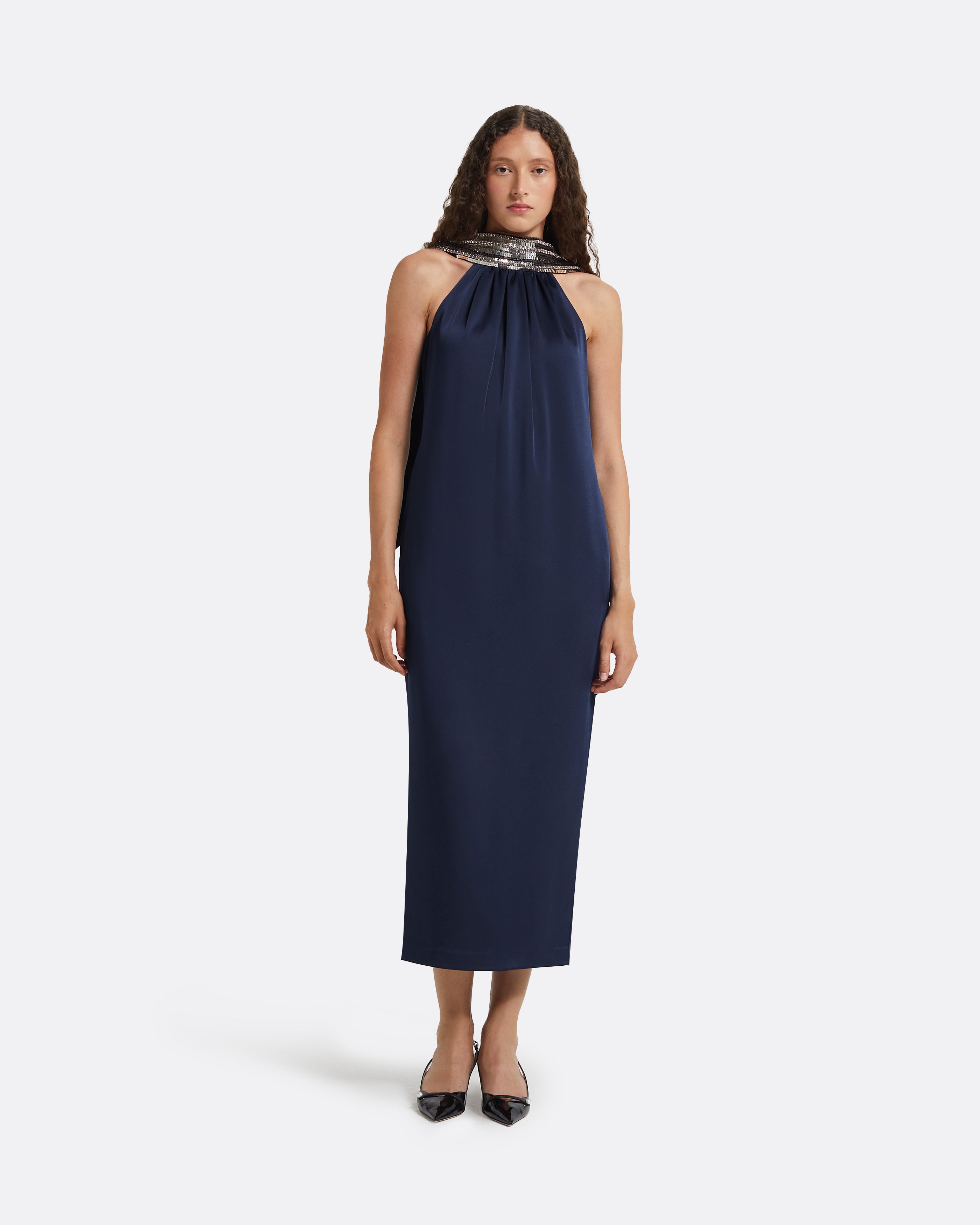 Fenix Midnight Navy Midi Dress