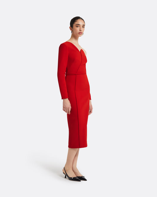 Giulia Dazzling Red Midi Dress