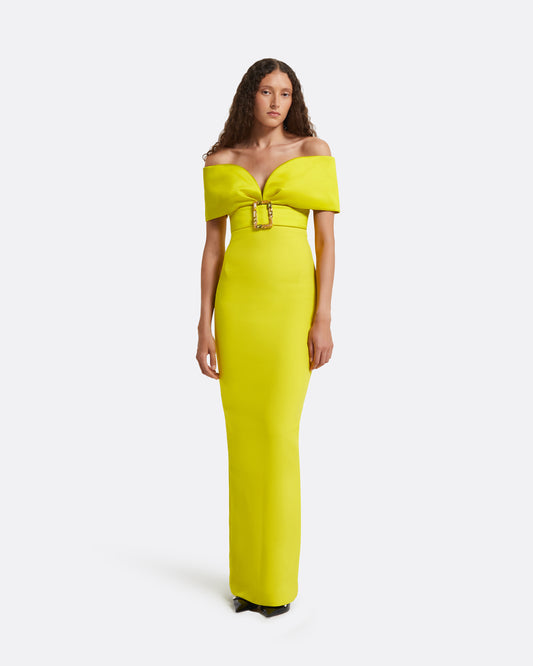 Abike Chartreuse Long Dress