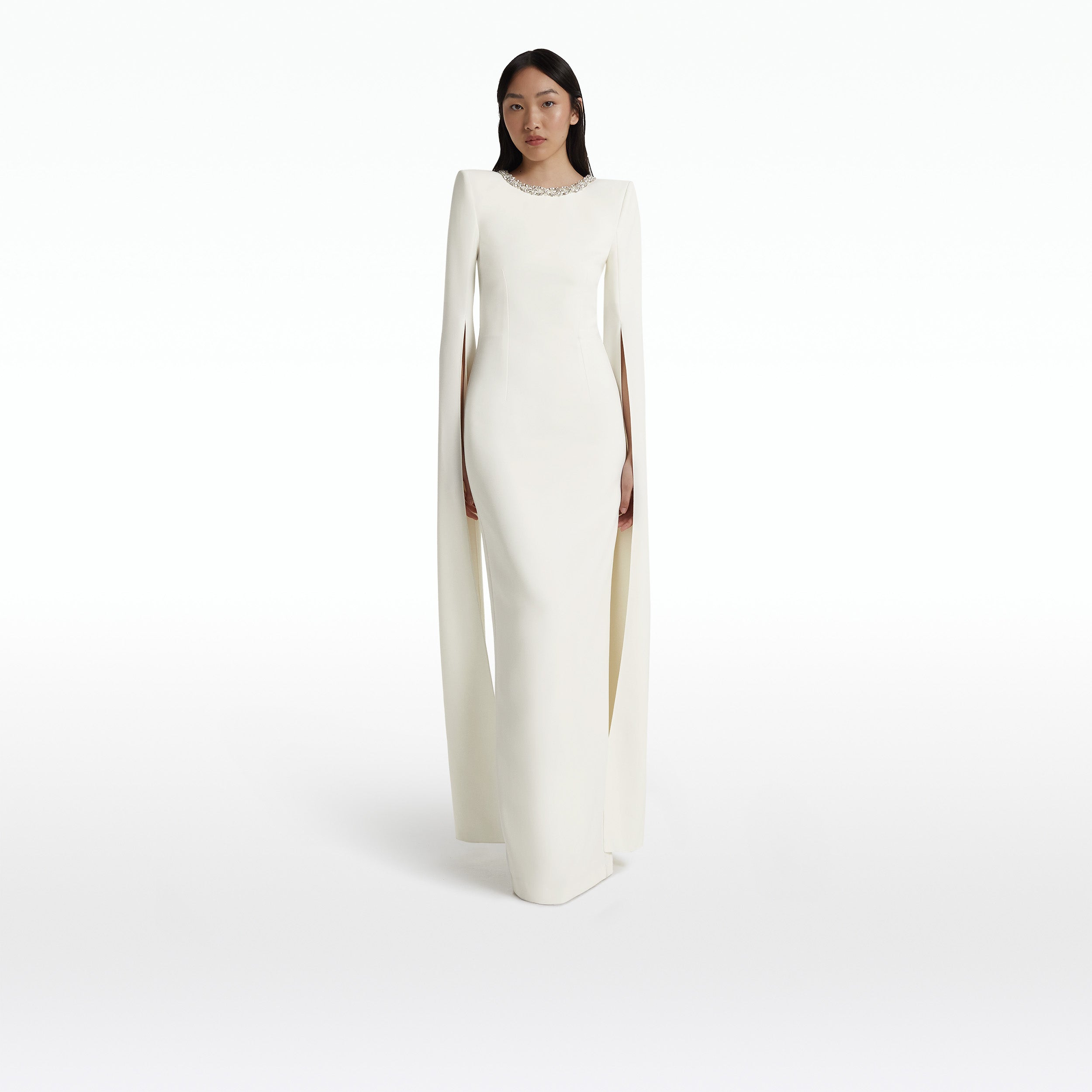 Destiny Ivory Long Dress Safiyaa London