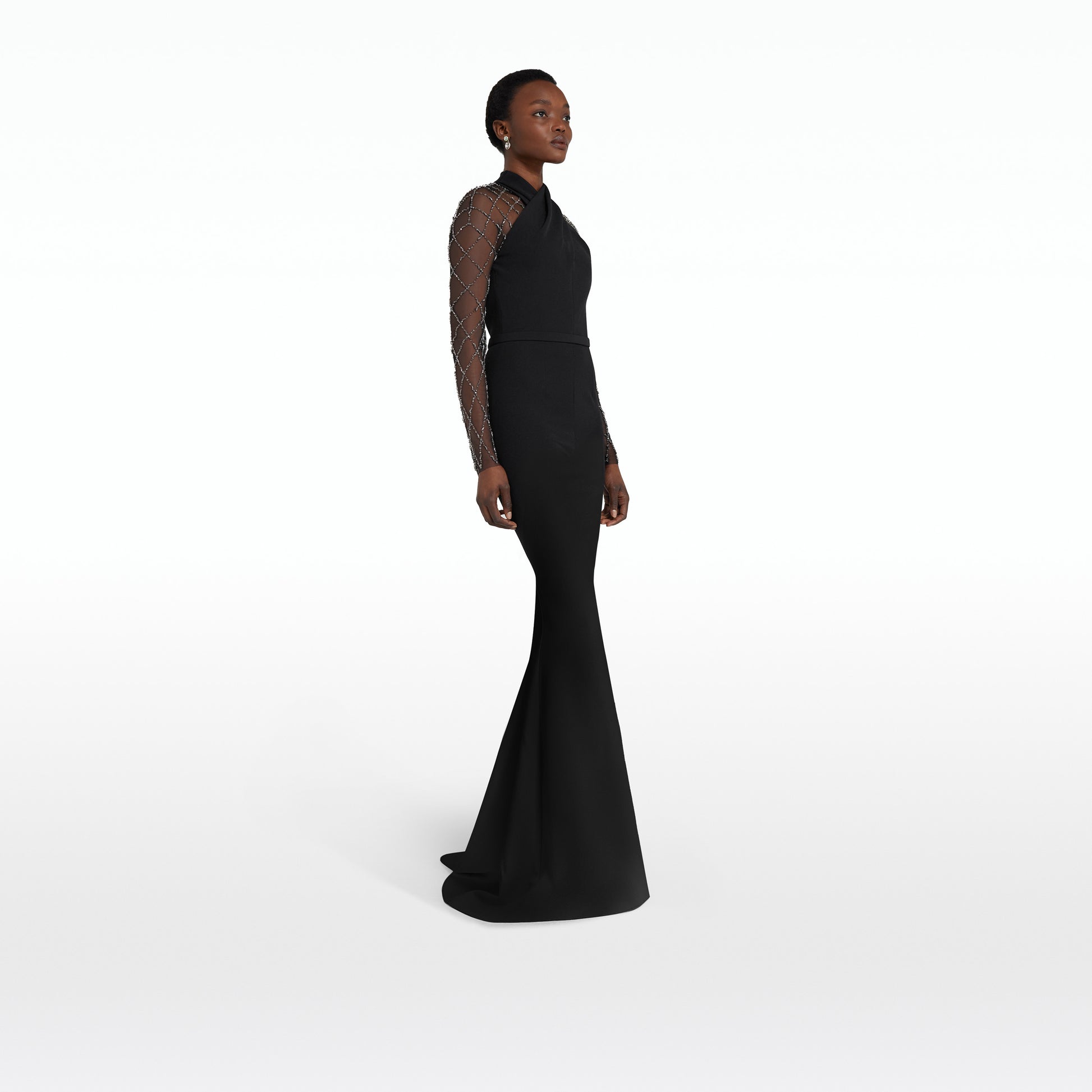 Clarence Black Long Dress – Safiyaa London