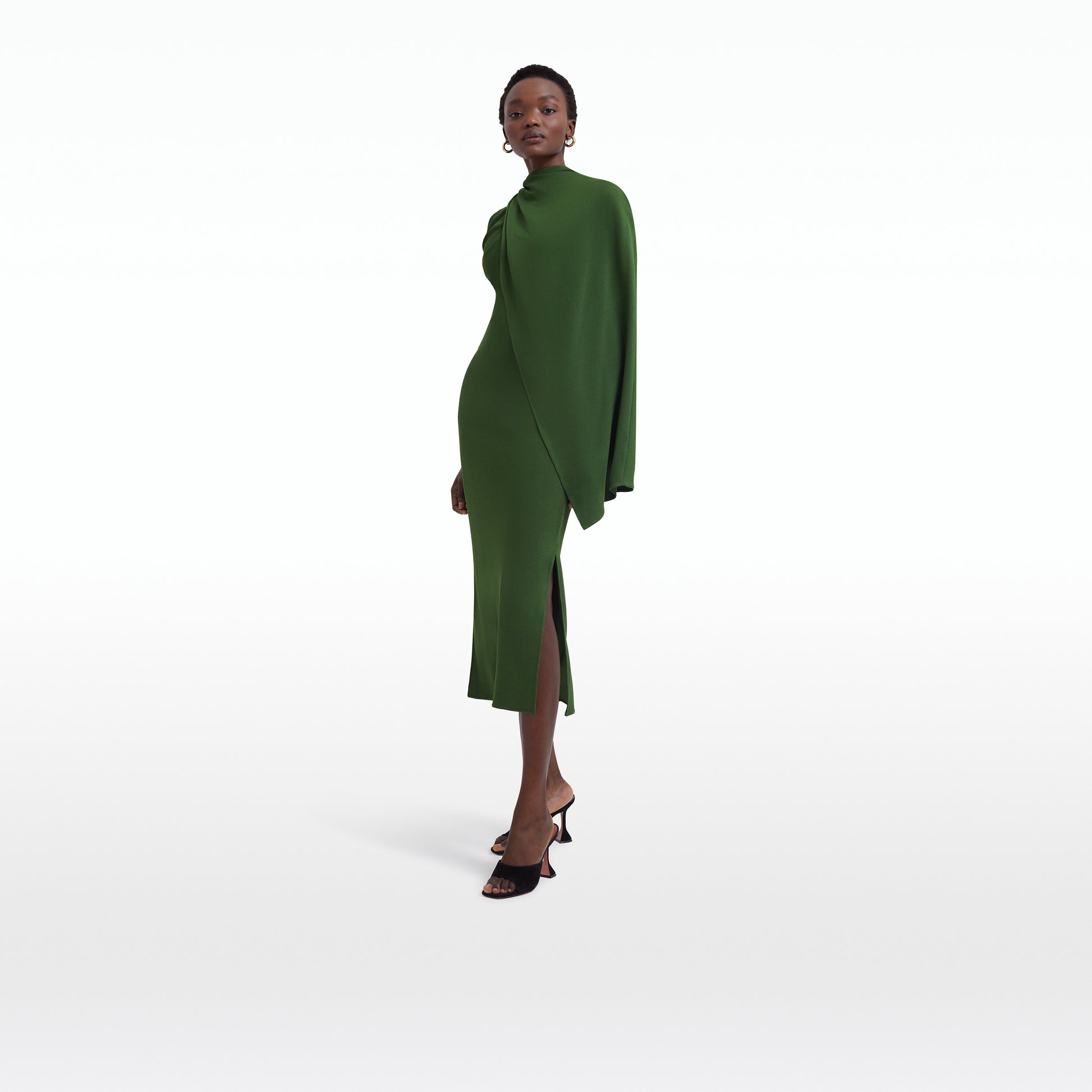 Dilly Moss Green Midi Dress – Safiyaa London