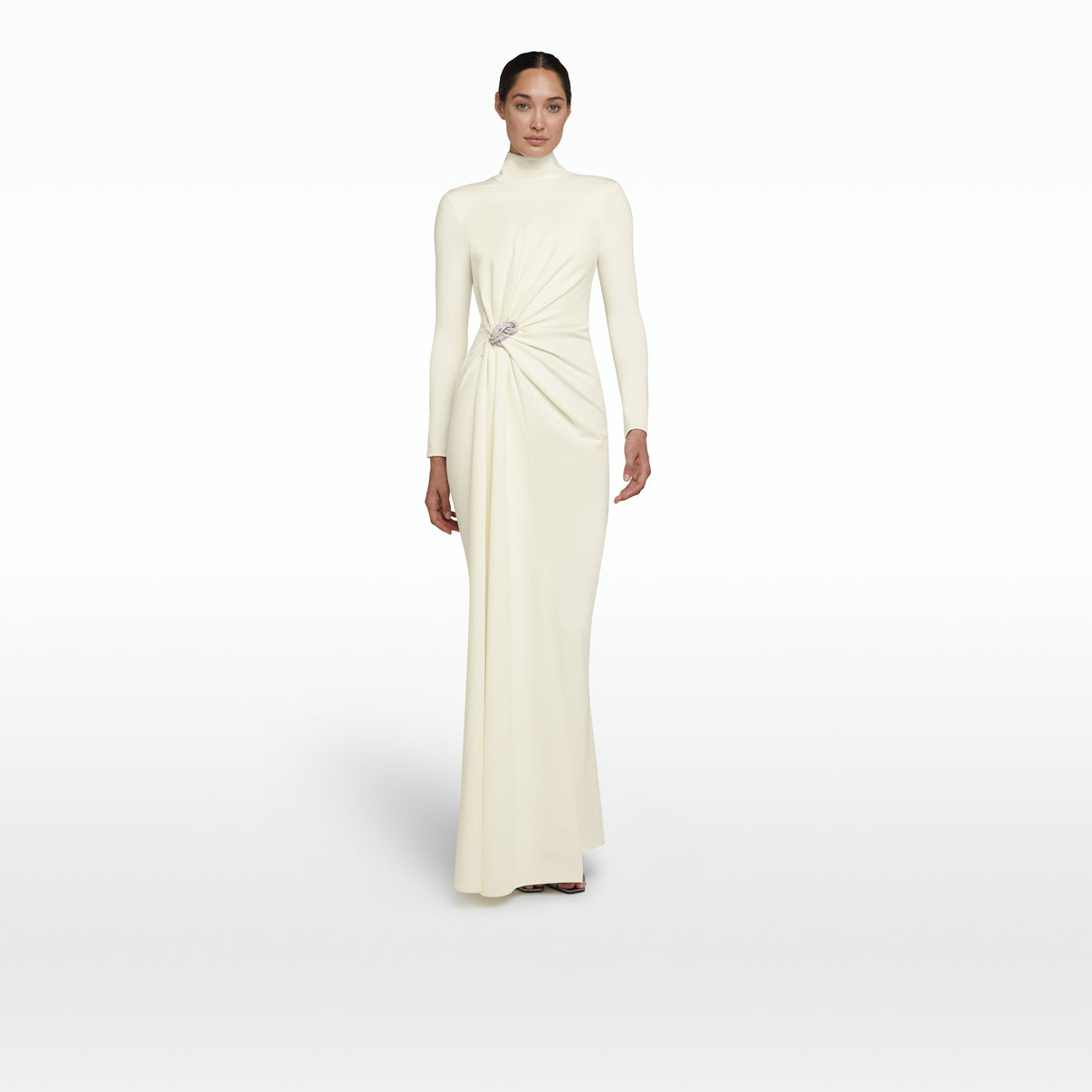 Benni Ivory Long Dress – Safiyaa London
