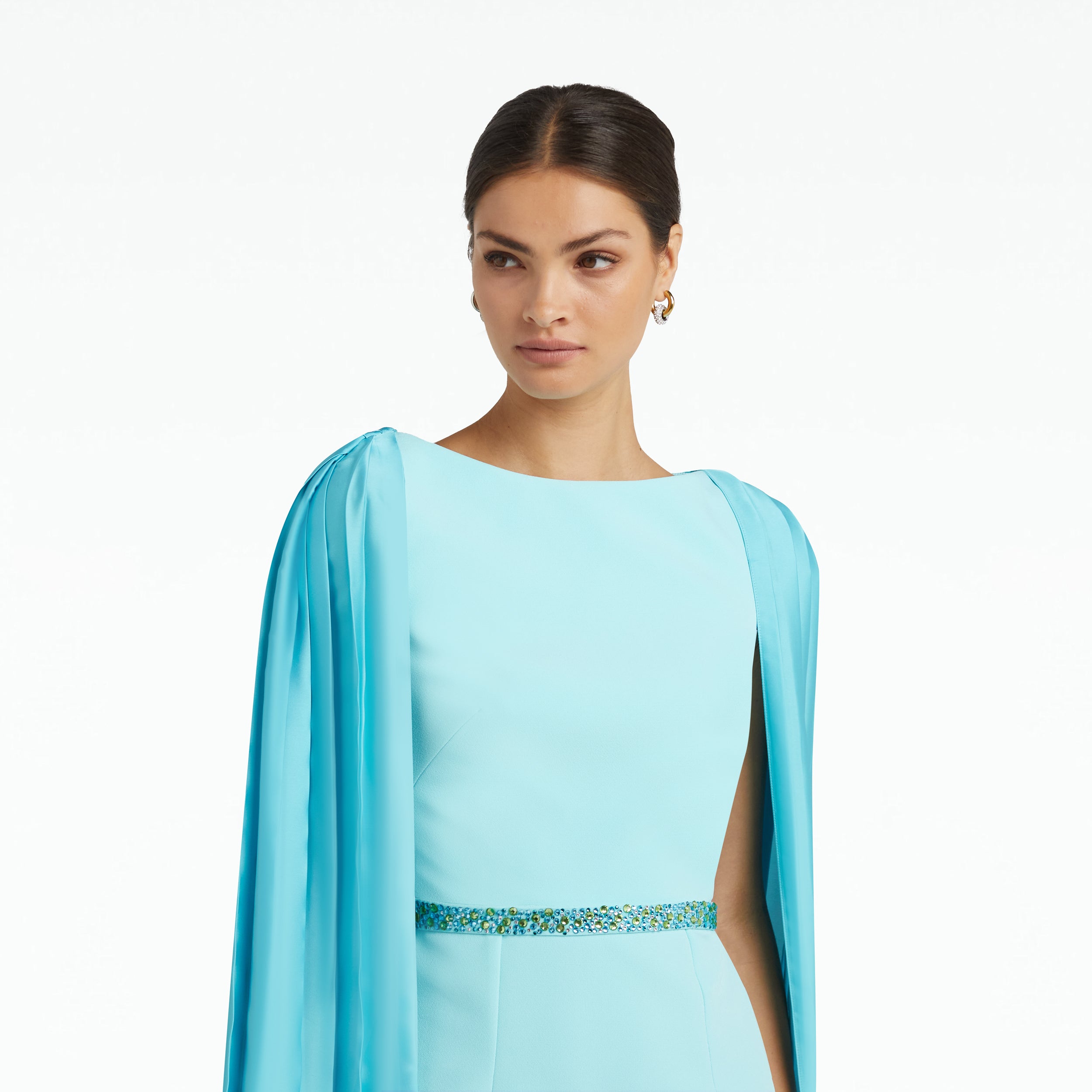 Essiah Positano Midi Dress With Embroidered Belt – Safiyaa London